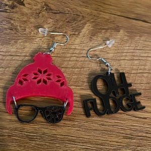 A Christmas story earring set.